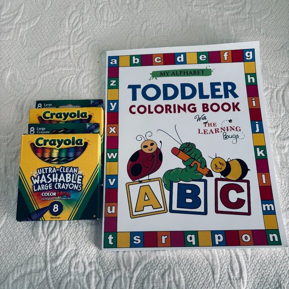 Children's puzzle set, coloring book and crayons - Picture 5 of 7